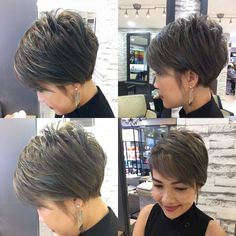 Short Assymetrical Haircut, Easy Short Haircuts, Stylish Short Haircuts, Really Short Hair, Medium Short Hair, Older Women Hairstyles, Sassy Hair, Hair Affair