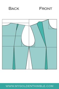 the front and back view of a sewing pattern for a top with an open shoulder