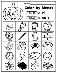 the color by blends worksheet for children to learn how to use it