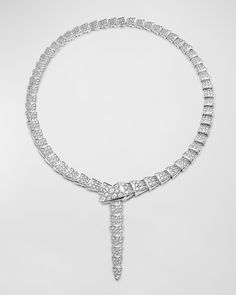 Find BVLGARI Serpenti 18k White Gold Necklace on Editorialist. BVLGARI Ydrop necklace Polished 18karat white gold White diamonds in pavé settings 14.74 total diamond carat weight Made in Italy Gold Necklace For Wedding, Bvlgari Jewelry Set, Necklace For Wedding, Diamond Necklace Wedding, White Gold Diamond Necklace, White Diamond Jewelry