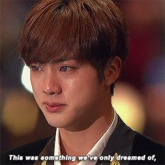 he's crying out of happiness but it still hurts Jin Crying, Jin Gif, Bts Cry, Bts Gif, Bts Reactions, Jin Bts, Seokjin Bts, Worldwide Handsome, Bts Funny Videos