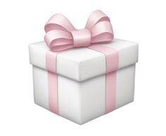 a white gift box with pink ribbon and bow