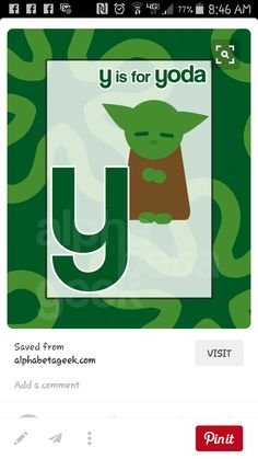 the letter y is for yoda