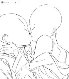 a drawing of two people kissing each other