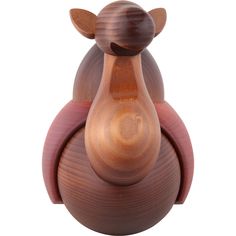 the wooden toy is shaped like an animal