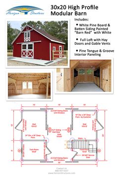 an image of a red barn with white trim and windows