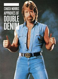 double denim - Google Search Stallone Family, Stallone Daughters, Stallone Sylvester, Chuck Norris Memes, Chuck Norris Funny, Chuck Norris Facts, Chuck Norris Jokes, 404 Pages, Theory Of Evolution