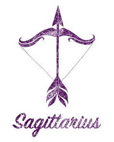 the sagittamus logo with an arrow and bow in purple on a white background