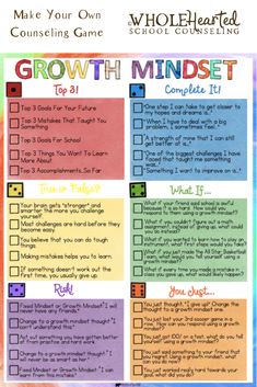 a poster with the words growth minds on it and an image of a checklist