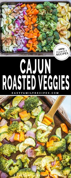 cajun roasted veggies with broccoli and carrots