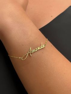 A personalized women's bracelet is not just an accessory, but a unique way to highlight your individuality!   Choose your name, and we'll create a bracelet that will remind you of special moments every day! 💫     Add a personal touch to your style today! Nameplate Bracelet, Engraved Bracelet, Name Bracelet, Personalized Christmas Gifts, Bracelet Gold, Special Moments, Name Plate, Charm Bracelets, Gift Christmas