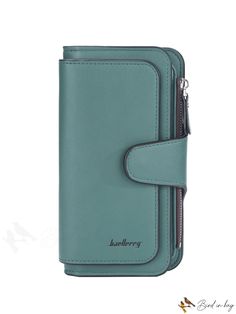 BirdinBag - Womens Long Zipper PU Leather Wallet: Fashionable Card Holder and Purse Green Bifold Coin Purse With Zipper Closure, Green Wallet With Zipper Closure For Everyday Use, Casual Card Holder With Zipper Closure For Daily Use, Green Wallet With Zipper Pocket For Daily Use, Casual Green Wallet With Zipper Closure, Green Coin Purse With Zipper Closure For Daily Use, Casual Bifold Bag With Zipper Closure, Dark Green Pattern, Pu Leather Wallet