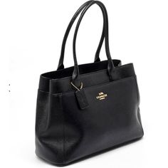 Measurements Width:15 In Height:9.4 In Depth:5.5 In Excellent Condition Black And Gold Coach Tote Bags, Coach Tote, Bags Coach, Fancy Bags, Black Pride, It Is Well, Black Tote, Tote Purse, Bag For Women