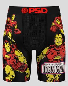 Tony Stark is featured in his legendary red and gold armor famous in the Marvel Universe, on the Invincible Iron Man underwear boxer brief. With four-way stretch, a breathable Micro Mesh pouch, and durable flatlock stitching, these Iron Man underwear boxer briefs were built with fabric that maintains comfort for everything from everyday wear to the toughest workouts. | PSD Men's Marvel - The Invincible Underwear, Size Small Red Stretch Multi-pack Boxer Briefs, Red Stretch Breathable Boxer Briefs, Gold Armor, Men Boxers, Boxer Briefs, Tony Stark, Red And Gold, Iron Man, Everyday Wear