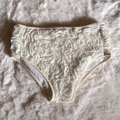 Angelic High Waisted Briefs / Hot Pants With Pretty 3d Floral Design. Basically A Vintage Collectors Item At This Point. Trendy Over A Pair Of Sheer Panty Hose Or Tights Or Under A Sheer Skirt. Brand New Without Tags; Flawless Condition. Never Worn. Panty Hose, High Waisted Briefs, Sheer Skirt, American Apparel, Cream White, Briefs, Women's Intimates, Floral Design, Tights