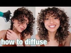 I hope you enjoy and learn a thing or two! I'm linking my diffuser/blow dryer below, it's a good starter blow dryer if you're on a budget! It gets the job do... Curly Hair With Bangs Hairstyles Half Up, Diffuser Blow Dryer Curly Hair, Curly Hair For Beginners, How To Style Curly Bangs, Blow Dry Curly Hair, Big Nails, Diffuser Hair, Hair For Beginners, 3c Curly Hair