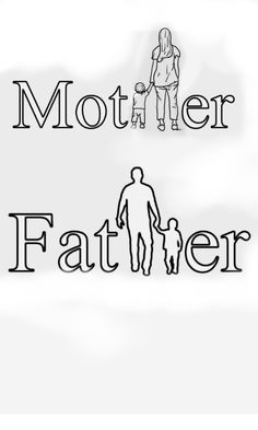 the words mother, father and child are shown