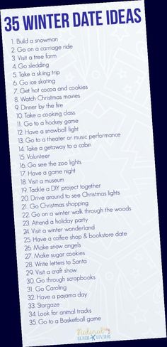 the winter date ideas list is shown