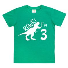 PRICES MAY VARY. This 3rd birthday shirt boy is great quality and fit. The design is adjusted according to the shirt size. This rawr im 3 dinosaur birthday shirt is designed for an age appropriate fit, so there is no need to buy big The 3 year old boy birthday shirt is made from 100 Percent Cotton material (except Charcoal Black, Charcoal Blue, Light Gray and Camo which are Cotton Blend). The design on three shirt is made with high quality material. All our products are machine washable. The mat Dinosaur Shirt Birthday Boys, Dino 3rd Birthday Shirt, Dino Birthday Shirt Boys, First Birthday T-shirt With Dinosaur Print, Birthday T-shirt With Dinosaur Print, Dino Shirt, Birthday Boy Shirts, Dinosaur Birthday, Black Charcoal