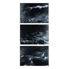 three black and white photographs of clouds in the sky