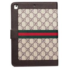 a gucci ipad case with a red, green and blue stripe on the front