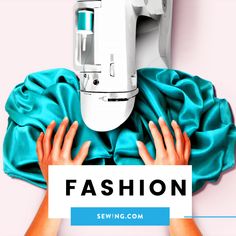 two hands are reaching for a sewing machine with the words fashion on it