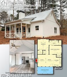 this is an image of a house with floor plans and pictures on the front page