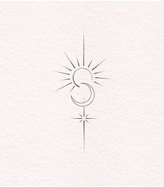 Ring | Creative Small Tattoos By  Macie Hobbs Simplistic Back Tattoos For Women, Celestial Blackwork Tattoo, Medium Line Tattoos, Peaceful Woman Tattoo, Reiki Inspired Tattoos, Higher Power Tattoo Ideas, Cute Small Tats For Women, Simple Small Cute Tattoos, Star And Sky Tattoo