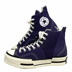 Converse Chuck Taylor 70 Plus High Top Canvas Purple Women’s Sneakers A00866c Brand New With Box No Lid. 100% Authentic! An Unexpected Update On An All-Time Classic, The Chuck 70 Plus Mixes Iconic Features With Future-Forward Styling. A Fusion Of Mixed-Weight Canvas Comes Together With Bold, Asymmetrical Lines For A Statement-Making Look. Spliced Rubber And Ankle Patch Details Keep All Eyes On You, While Premium Cushioning Helps You Stay Light On Your Feet. - High-Top Sneaker With Canvas Upper - Dark Purple Sneakers, Dark Purple Converse, Roller Derby Drills, Chuck 70 Plus, Converse Chuck Taylor 70, Cute Converse Shoes, Chuck Taylor 70, Purple Converse, Cute Converse