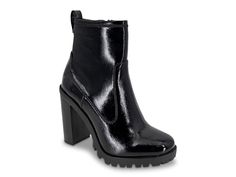 Lend a polished look to your ensemble with the Pella bootie from BCBGeneration. Showcasing a glossy silhouette with durable upper, this bootie is designed with convenient inside zipper closure and lugged sole for enhanced grip. Polished Look, Bootie, Zipper