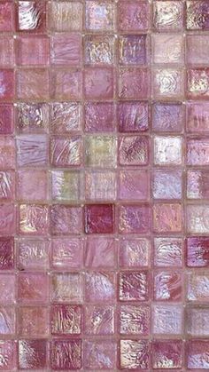 pink glass tile with metallic foil on it