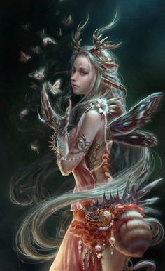 The Moth by Elda Fairy Dragon, Fairy Pictures, Fairies Elves, Fantasy Pictures, Fairy Magic, Art Et Illustration, Beautiful Fairies, Fantasy Fairy