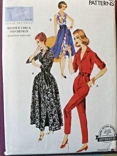 an image of a woman's dress and pants sewing pattern on a piece of cloth