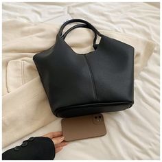 Faux Leather Plain Tote Bag Upper Width Bottom Width Height Thickness Strap Length 43 26 37 12 36 measurement is cm.Product Information Material: PU Color: Black Plain Tote, New Instagram, Faux Leather, Shoe Bag, Tote Bag, Leather