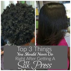 Top 3 things you should never do right after getting a silk press! (www.latoyajonesblog.com) Silk Press Hairstyle, Silk Press Hair, Relaxed Hair Care, Pressed Natural Hair, Straightening Natural Hair, Silk Press Natural Hair, Natural Hair Beauty, Professional Hairstylist