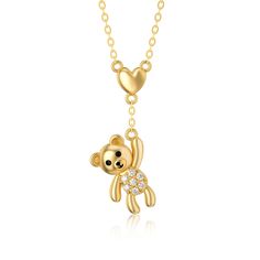 PRICES MAY VARY. 【 UNIQUE ORIGINAL DESIGN 】Teddy bear pendant can be defined as the symbol of happiness, trust, and protection. Gifting a teddy necklace, or receiving it as a gift are all scenarios that one way or another represents trust, companionship and security. Women even better deserve to have teddy bear necklace. 【MATERIAL】14 karat gold with G14K or Au585 Stamped (58.5% gold purity), not a covering of gold-plated. Lead free & nickel free & anti-allergy & cadmium-free, comfortable and lon Teddy Bear Pendant, Bear Cat, Cat Rabbit, Gold Jewelry Gift, Horse Pendant, Animal Necklace, Sterling Silver Anklet, Horses Pendant, Bear Necklace