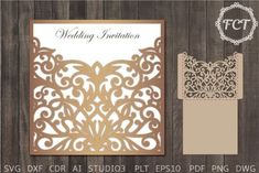 wedding card with laser cut out and envelope