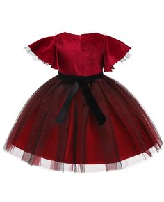 Buy vintage short velvet tulle party dress for girls 7-8-9 years online. In-stock with many colors and sizes, free world-wide shipping. Wedding Red Dress, Red Dress Cute, White Lace Maternity Dress, Party Dress For Girls, Tulle Maternity Dress, Short Sleeve Flannel, Veil Updo, Tulle Party Dress, Elegant Ball Gowns