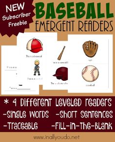 baseball emerger readers for children and adults