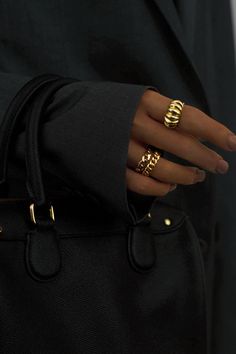 An iconic staple piece in the Hydez Essential Collection, the Lana curb chain ring is everyday luxury. Crafted in high polish 14K Gold-filled flat curb chain, Lana is a foundation piece to your jewelry collection. Material: 14K Gold-filledDimensions: 5.8mm width, Sizes Available: 6, 7, and 8 What is 14K Gold-filled? A thick gold layer (100 times more gold than gold plating) is bonded to an inner core of jeweler’s brass. Gold filled with 1/20th 14 karat gold, means the gold content is 5% 14 karat Mode Gossip Girl, Gold Aesthetic, Inner Core, Everyday Luxury, Ringe Gold, Classy Aesthetic