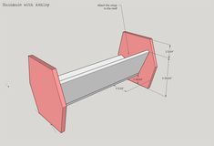 the side view of a bench with measurements