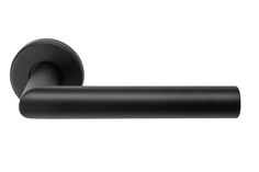 an image of a black door handle on a white background