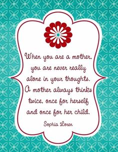 a quote on mother's day written in red and blue