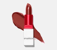 A creamy, peptide-infused, cruelty free lipstick with primer built in for smooth color & moisture-boosting ceramides to give you plush, supple lips. Smashbox Be Legendary Lipstick, Makeup Caboodle, Smashbox Cosmetics, Lipstick Liner, Plum Lipstick, Be Legendary, Lipstick Kiss, Smashbox Makeup, Women Lipstick