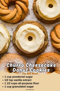 Churro Cheesecake Donut Cookies: A Sweet Triple Threat! Bakery Recipes, Graham Cracker Crumbs, Triple Threat, Best Recipe