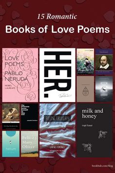 the cover of 15 romantic books of love poem