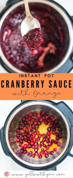 cranberry sauce with oranges in an instant pot