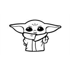 the baby yoda is wearing a scarf and holding his hand up in front of him