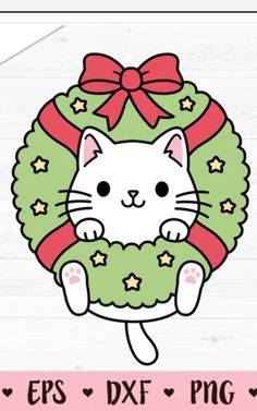 a white cat wearing a wreath with stars on it