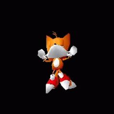 an orange and white sonic the hedge character on a black background with text that reads, `